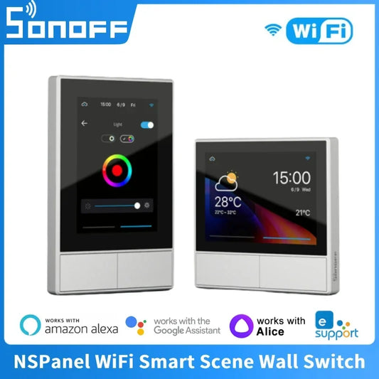 SONOFF NSPanel – Slim Home Control Panel & Wand­schakelaar | EU/US | Touchscreen, Thermostaat, Alexa & Google
