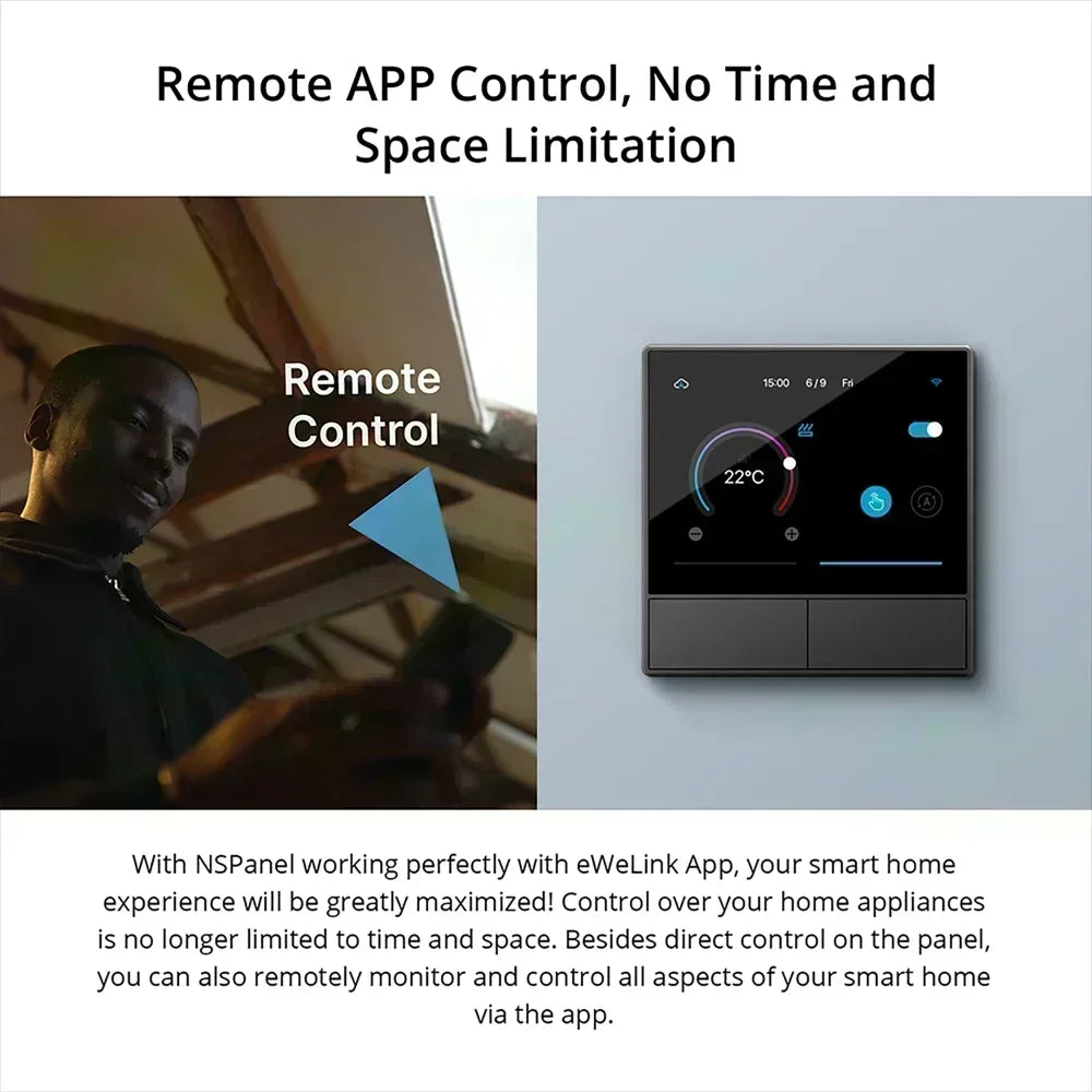 SONOFF NSPanel – Slim Home Control Panel & Wand­schakelaar | EU/US | Touchscreen, Thermostaat, Alexa & Google